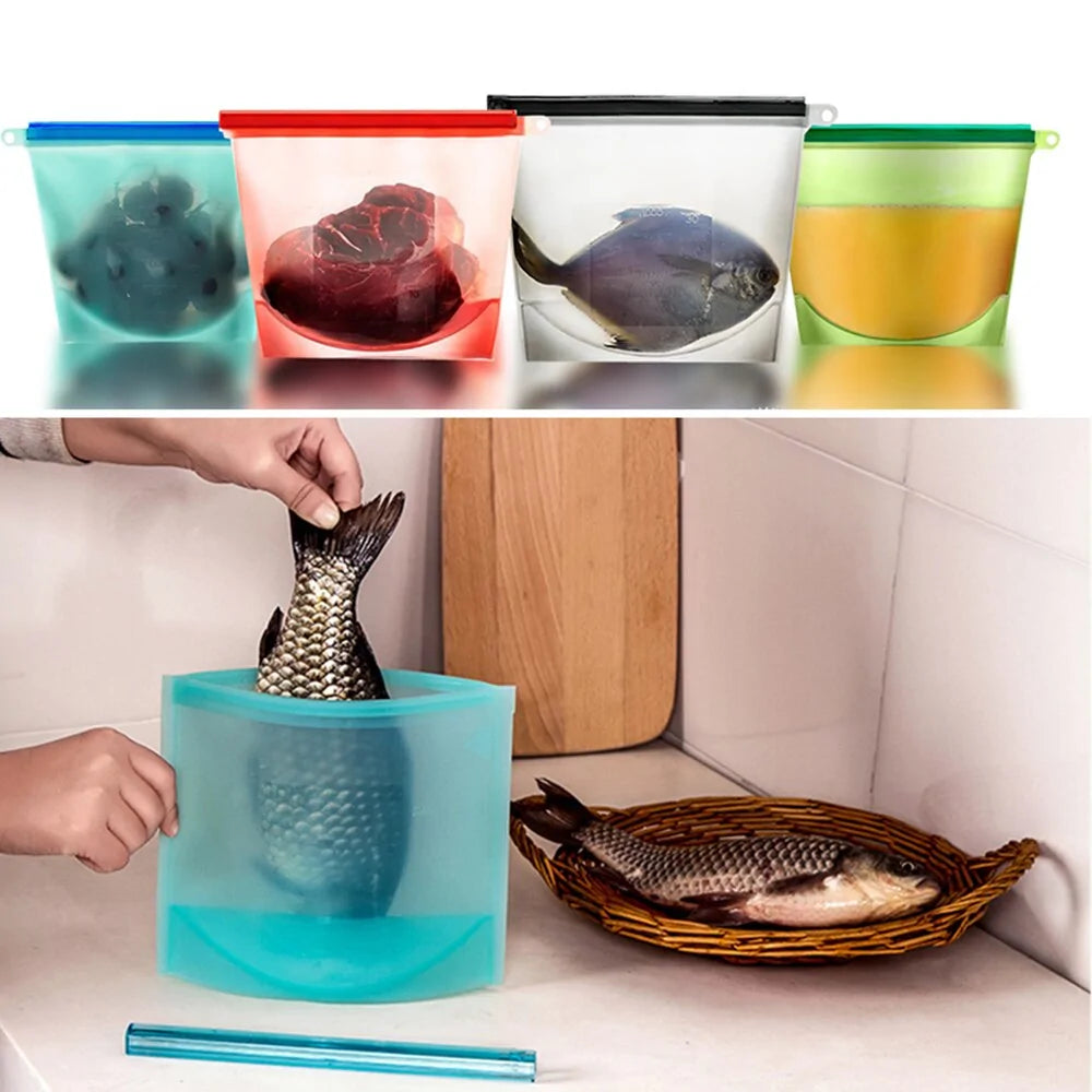 Eco-Friendly Preserve Eatables Silicone Bags