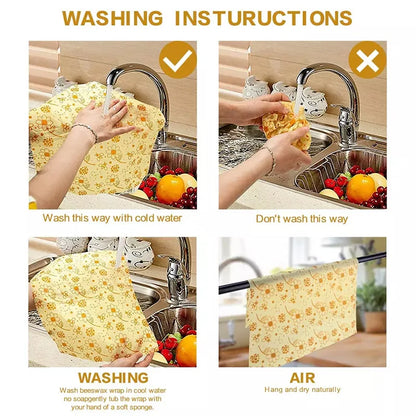 Eco Friendly Reusable Organic Beeswax Food Wraps