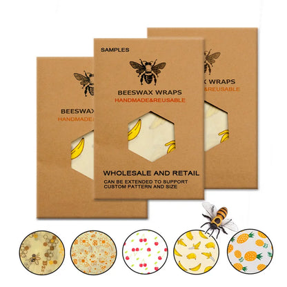 Eco Friendly Reusable Organic Beeswax Food Wraps