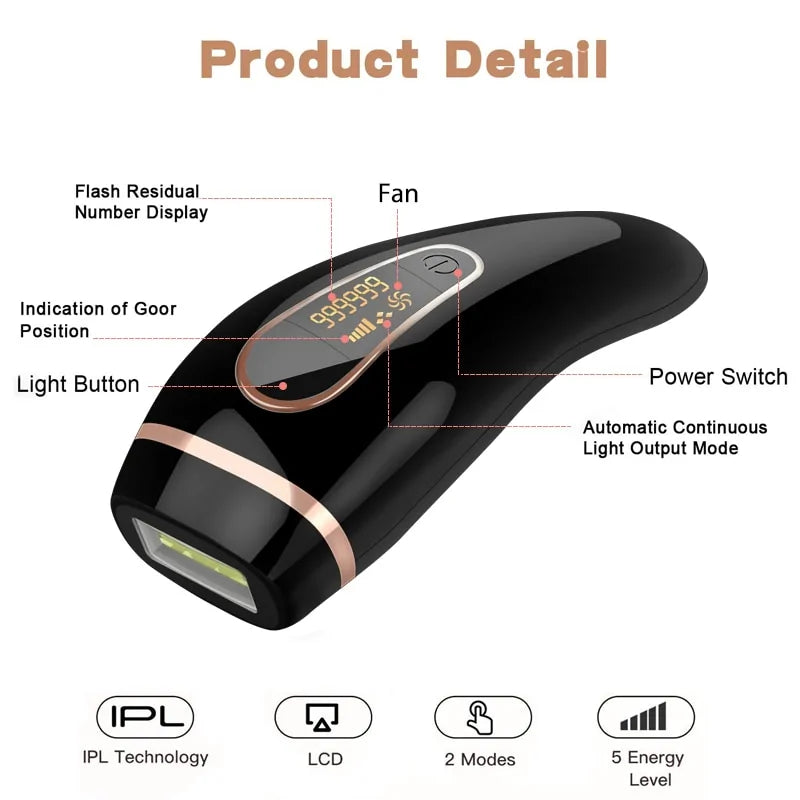 Professional Permanent IPL Epilator Laser Hair Removal 990000 Flashes