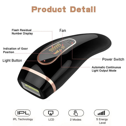 Professional Permanent IPL Epilator Laser Hair Removal 990000 Flashes